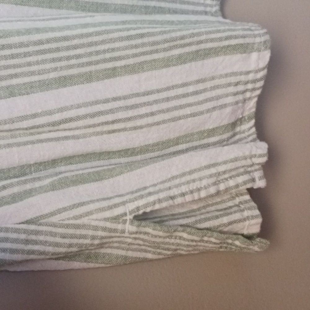 Croft & Barrow Short Sleeve Striped Button Down Linen Blend Top Size S - Picture 8 of 15